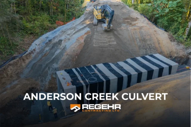 New Project: Anderson Creek Culvert Replacement 🏗️

We’re excited to share one of our newest projects with the @langleytownship. 

The Anderson Creek Culvert Replacement is well underway, with the new 4.3m x 3.6m precast concrete box culvert now installed. These large-scale culvert sections required detailed planning, careful coordination, and a great effort from everyone onsite to ensure a successful installation. A huge shoutout to our crew for reaching this important project milestone!

This project also includes creek diversion works, utility coordination, retaining walls, roadway reconstruction, and creek restoration to improve drainage capacity while enhancing the surrounding environment.

We’re excited to see this project continue to take shape!

#RegehrContracting #CivilConstruction #TownshipOfLangley #Infrastructure #CulvertReplacement HeavyCivil FraserValley Construction